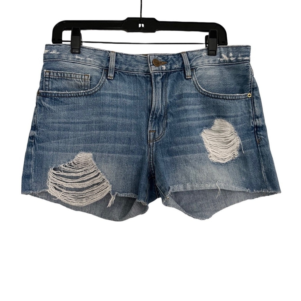 Frame Denim Women's Blue Jean Shorts Size 27 le Grand Garçon Frayed Hem Cutoff